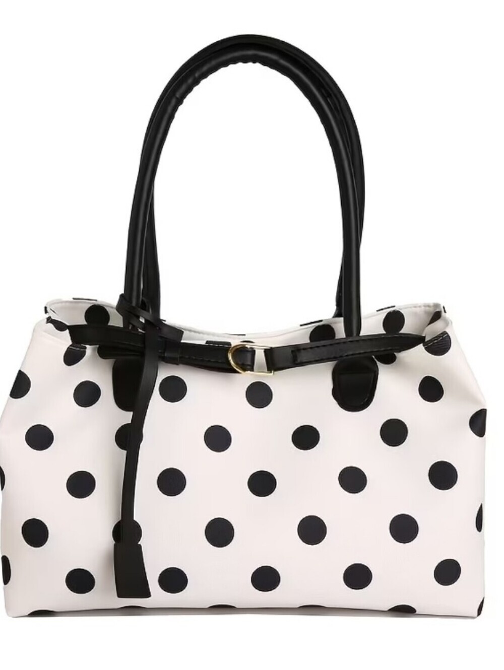 [Polka Dot Tote Bag] Ladies' Crossbody Bag, New Trendy Polka Dot Contrasting Tot - Picture 4 of 5